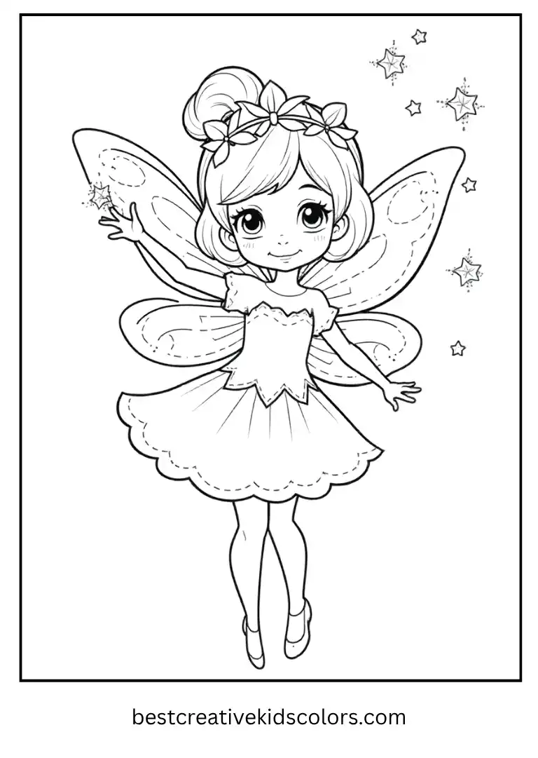 Halloween Fairy Costume Coloring Page