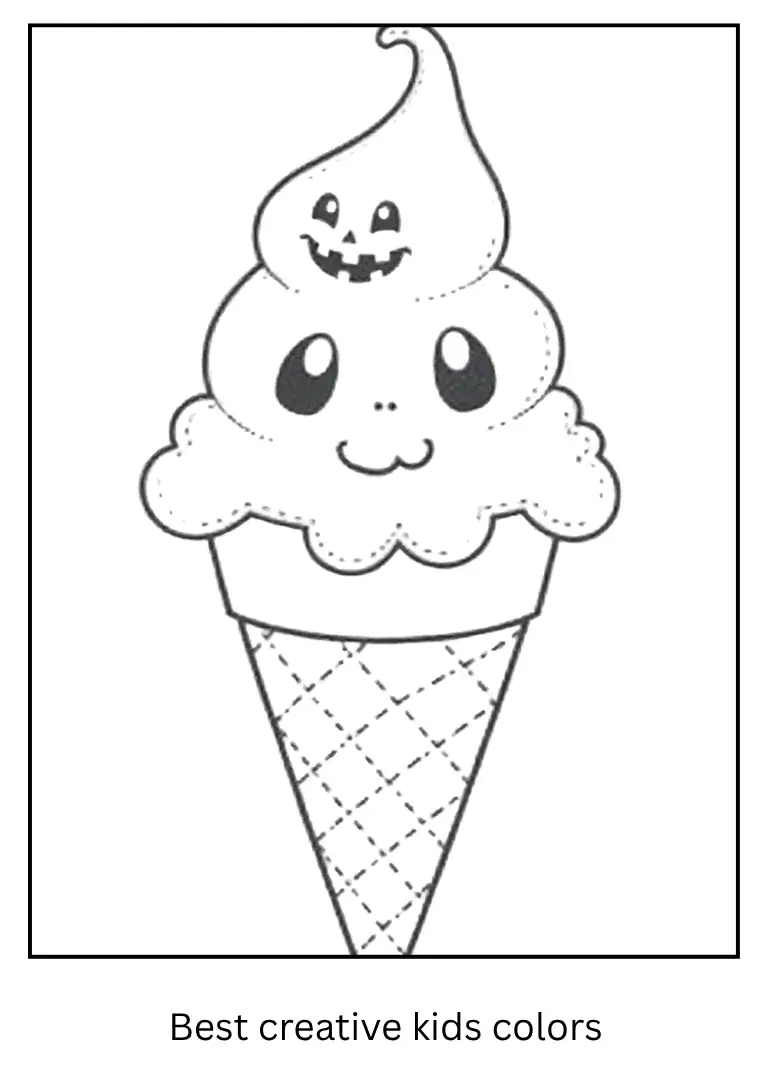 Halloween Ice Cream Coloring Sheet