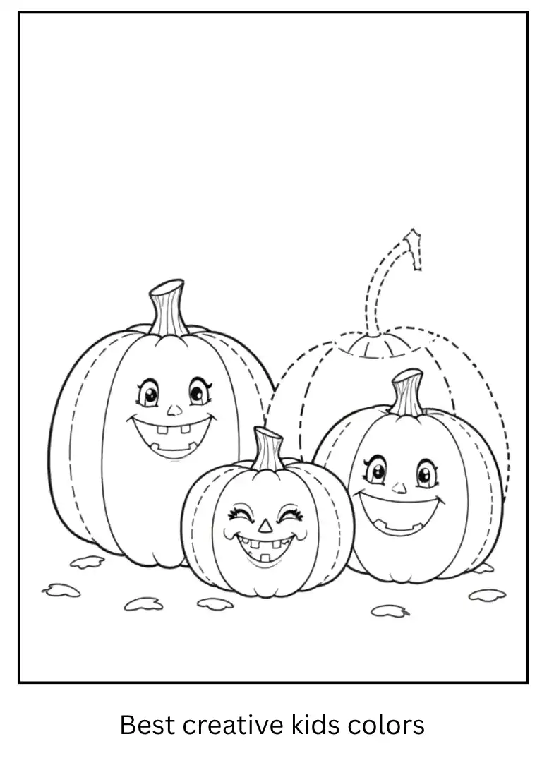 Halloween Pumpkin Family Coloring Page