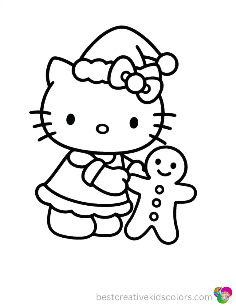 Hello Kitty rings a shiny brass bell to celebrate winter.