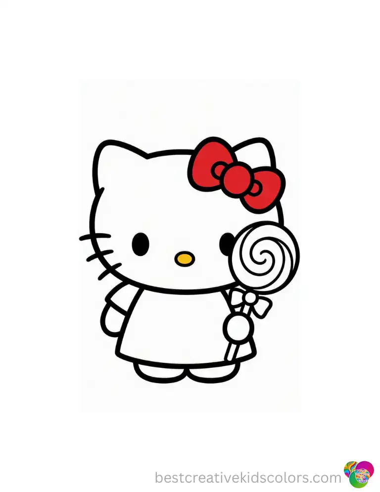 It is nearly as tall as she is but Hello Kitty is not sharing one lick of that giant Halloween lollipop. Color every spiral in Color Online.