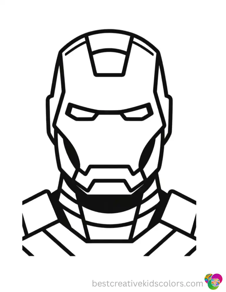 Iron Man coloring pages colored feature a bright red suit standing next to a shiny silver jet.