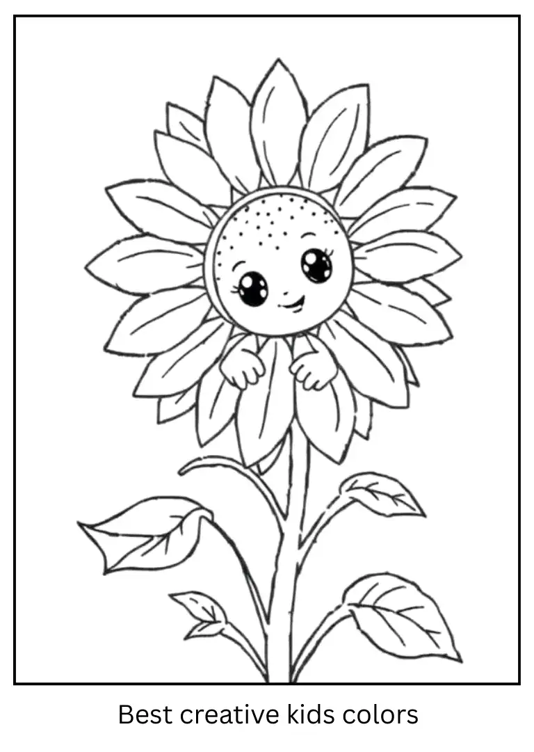 Labubu with Sunflower Printable Sheet