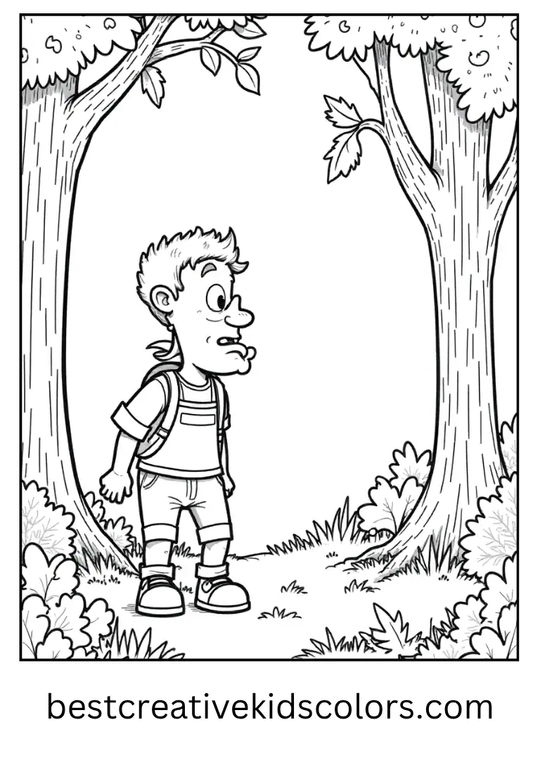 Lucas explores a forest full of floating leaves.