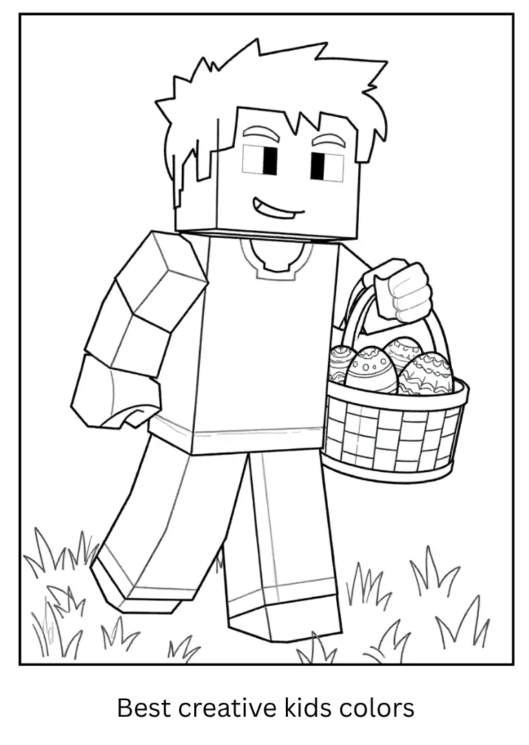 Minecraft Coloring Pages – Easter Egg Hunt