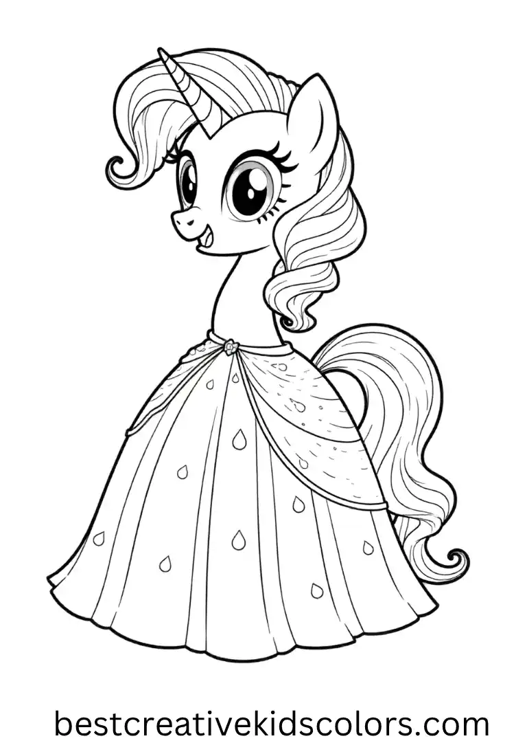 My Little Pony Rarity Dress Design Coloring Page