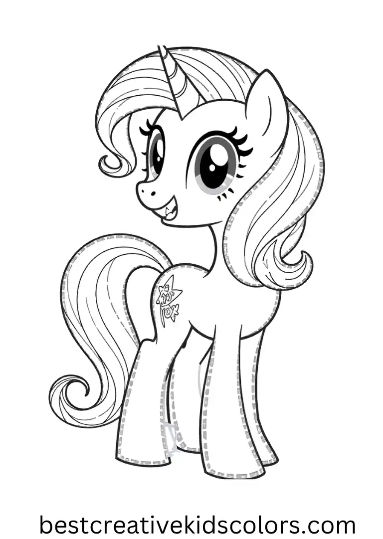 Rarity poses with diamonds and stylish swirls ready to sparkle!