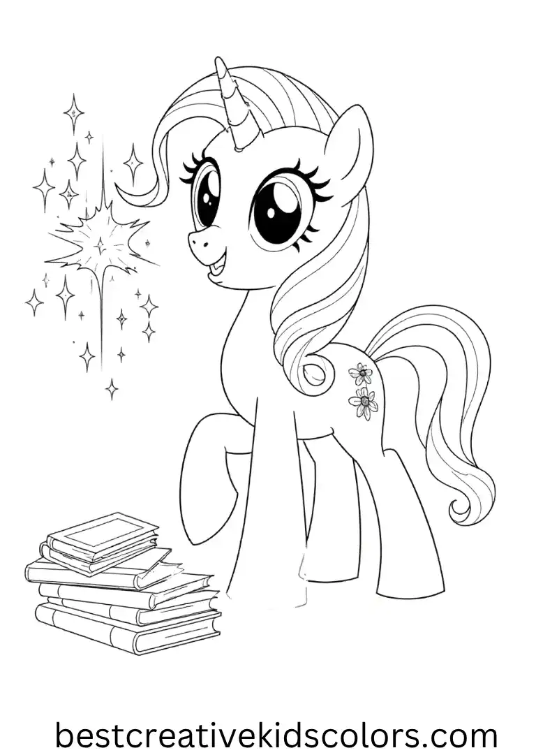 My Little Pony Twilight Sparkle Spell Casting Coloring Page
