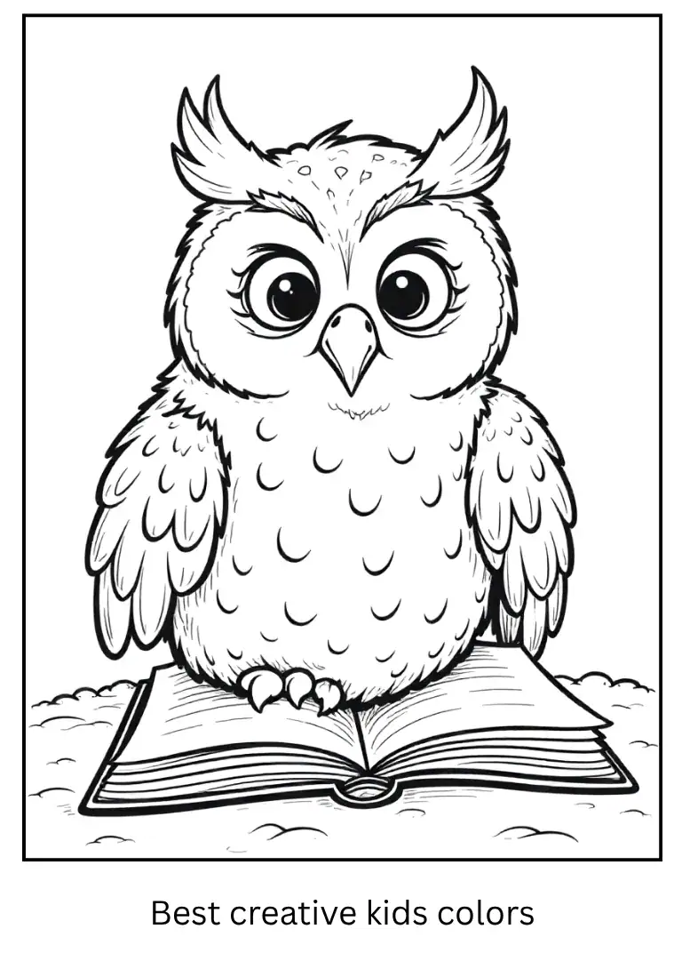Owl Reading Spells Halloween Coloring Page