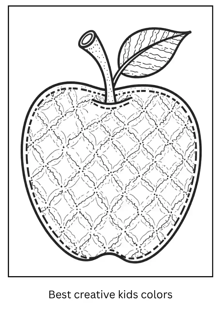 Patterned Apple Coloring Page