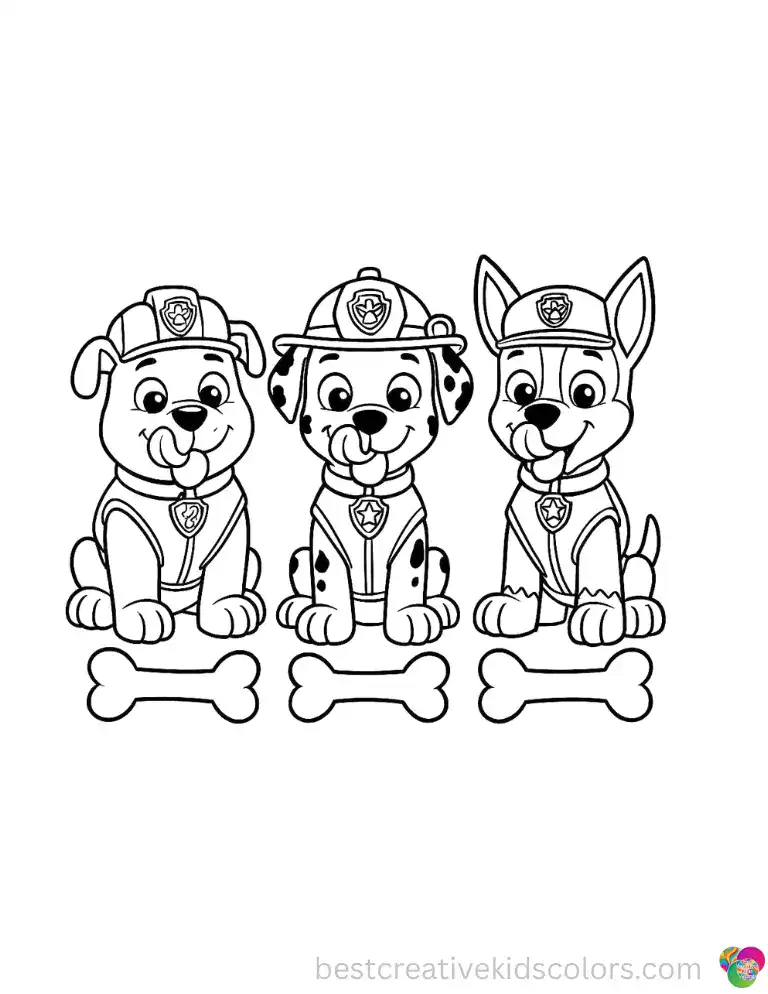 The Paw Patrol pups lick their noses eagerly while waiting for their favorite treats.