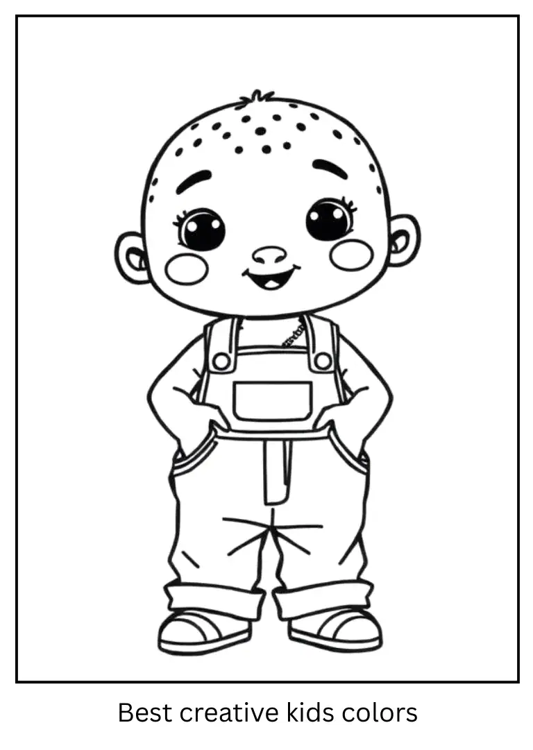 Playful Labubu in Overalls Printable Sheet