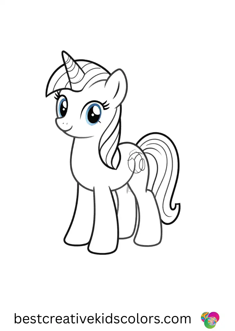 A curious pony traces spirals and circles in Pony pictures to print free.
