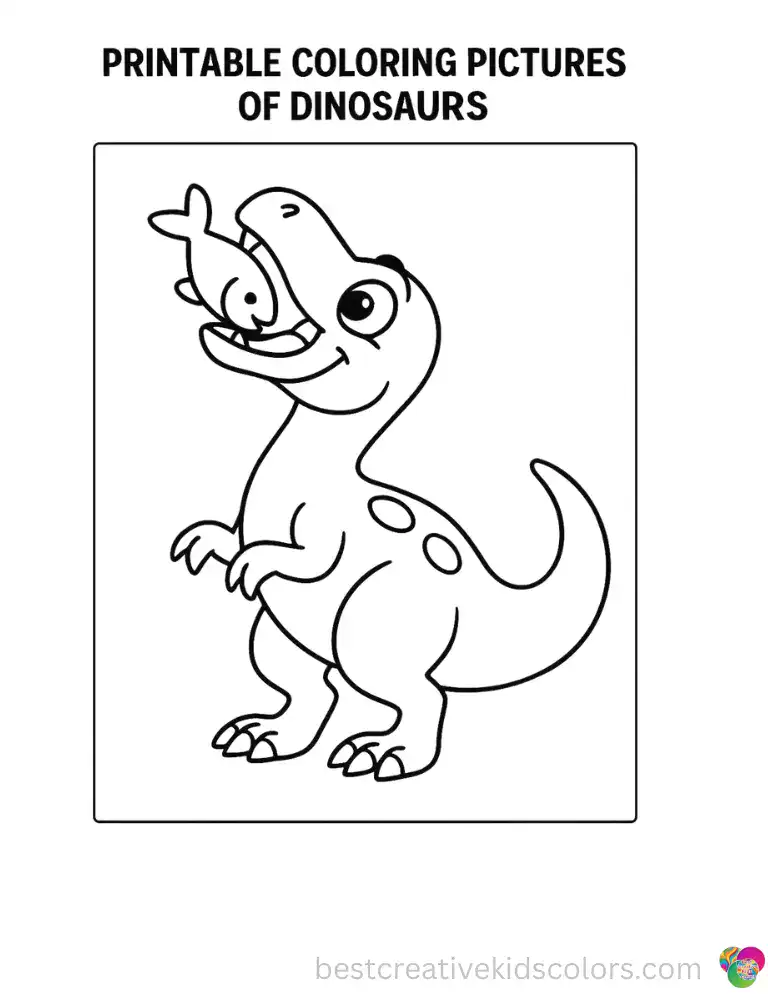 A clever dinosaur tilts its head back to swallow a fish whole.
