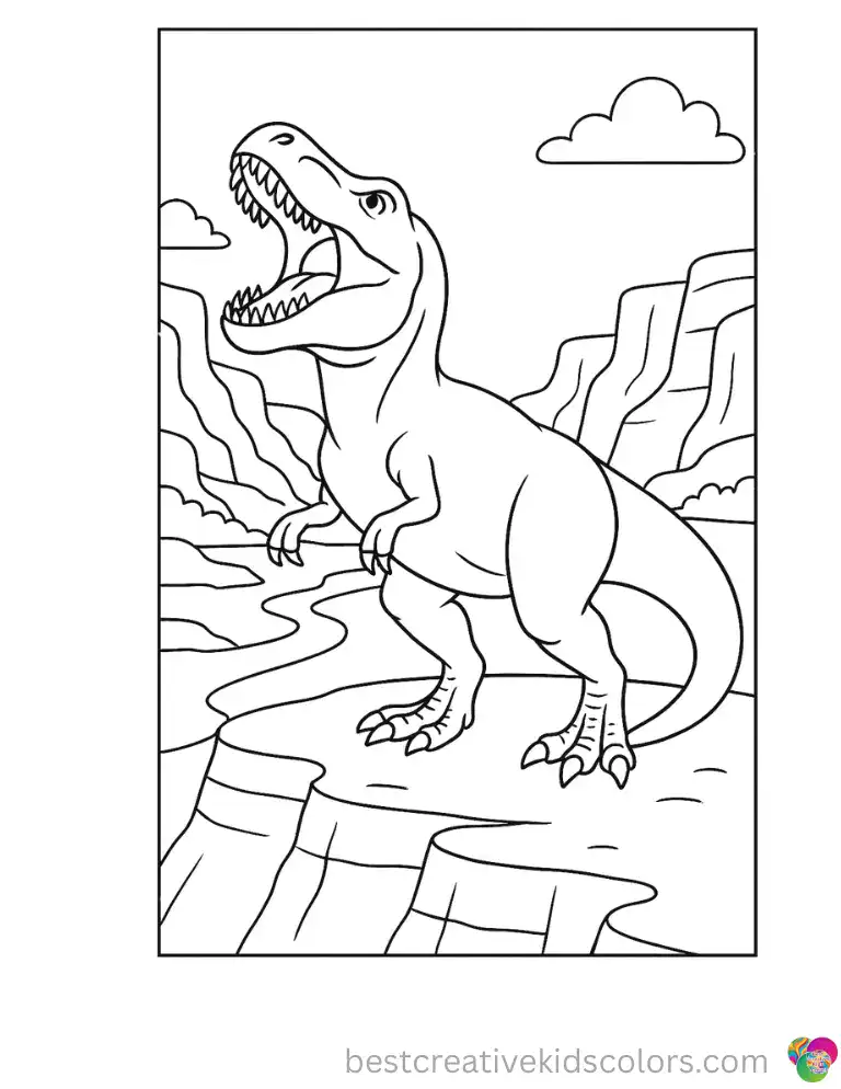 A fierce predator throws back its head and roars across the canyon.