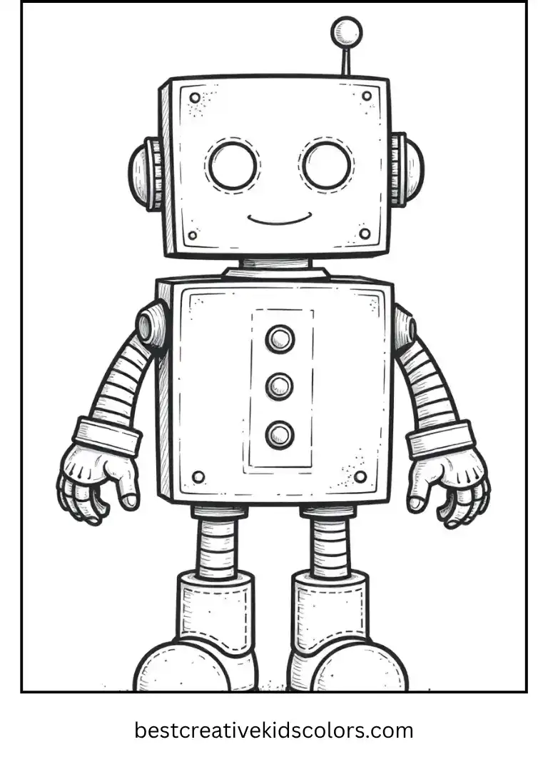 Robot Costume Halloween Coloring Page