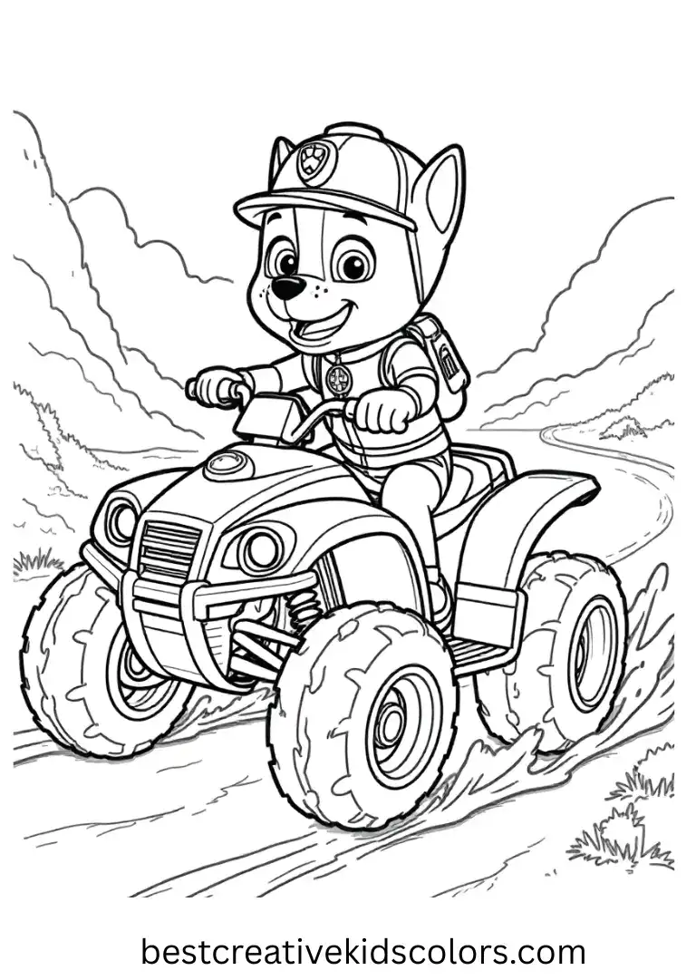 Ryder navigates Adventure Bay in his ATV to reach pups in danger.