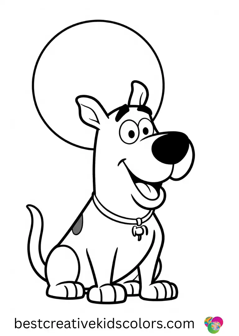 A paper moon sways as Scooby nods slowly in Scooby doo coloring page halloween free.