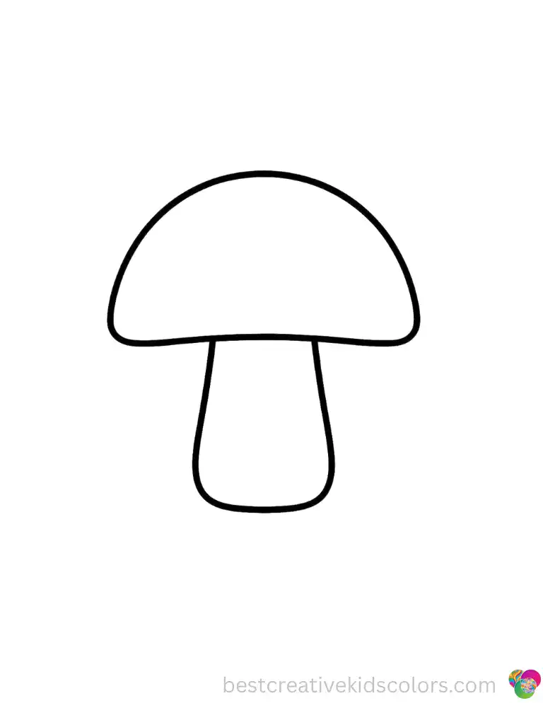 Simple Mushroom Outline Coloring Page