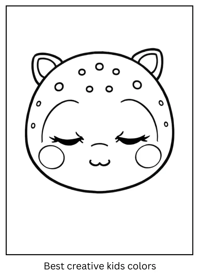 Sleepy Labubu Face Coloring Sheet
