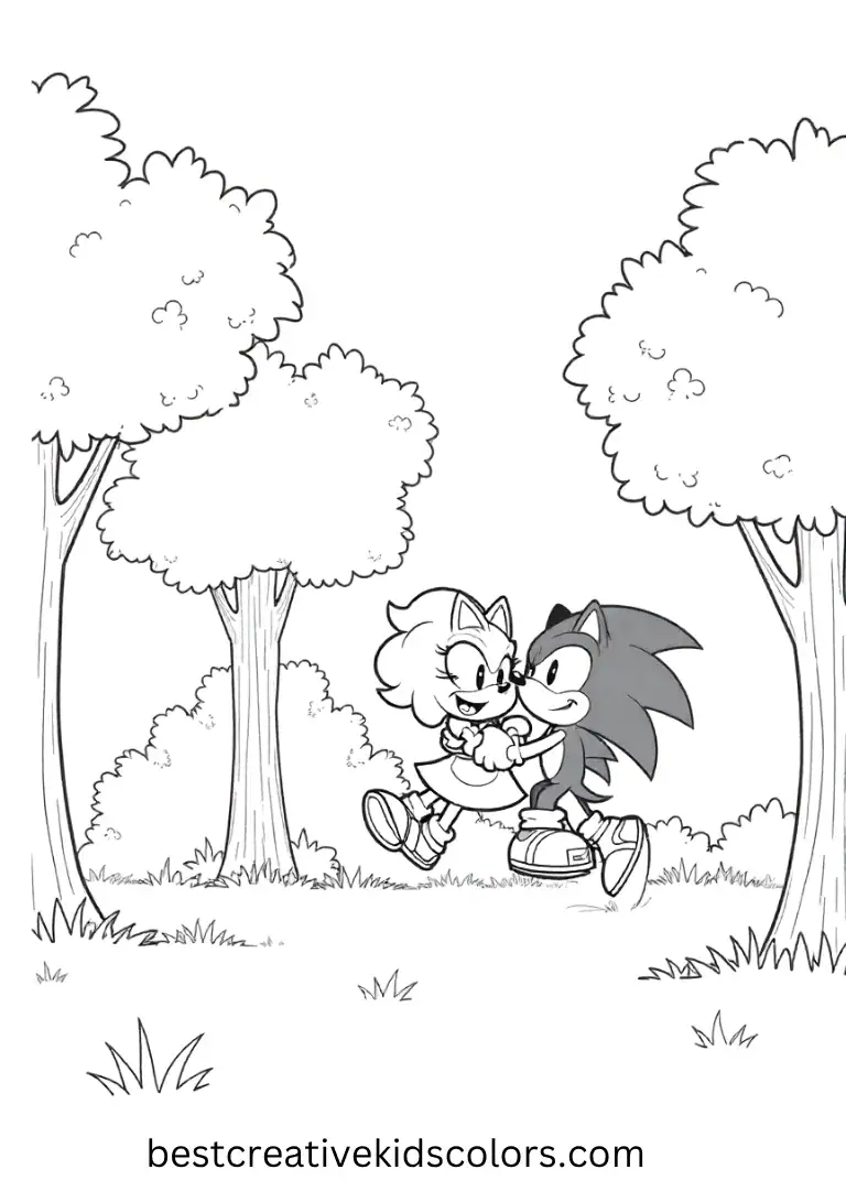 Sonic and Amy Art Sheet – Park Adventure