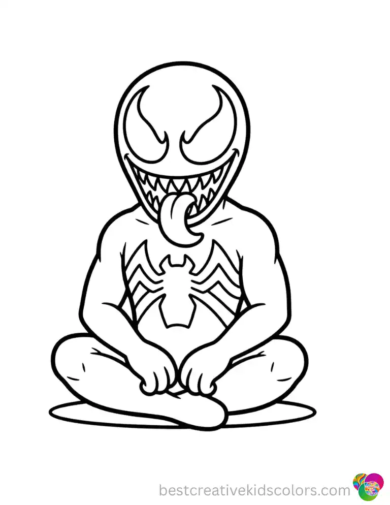 Super Easy Venom Coloring Pages for Beginners