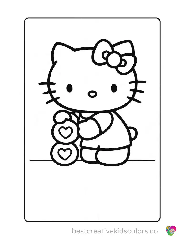 Sweet Valentines Day Hello Kitty Drawing