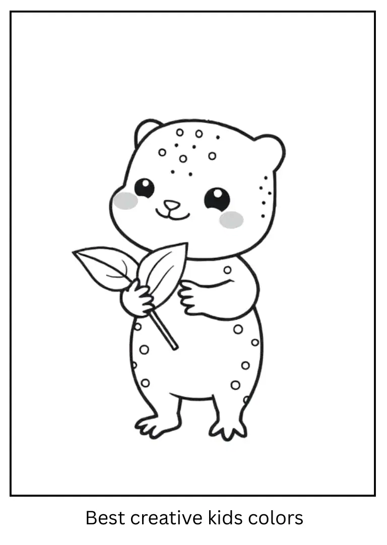 Tiny Labubu with Leaf Printable