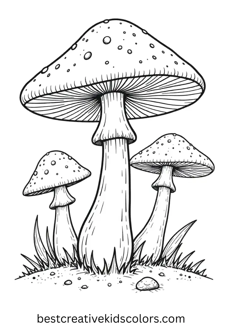 printable trippy mushroom coloring page