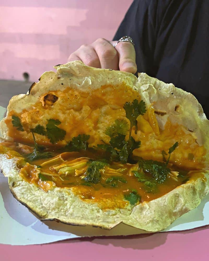 yellow mole amarillo empanada at empanadas del carmen oaxaca mexico