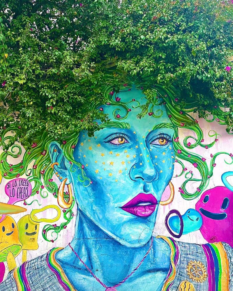 colorful mural in the jalatlaco oaxaca neighborhood