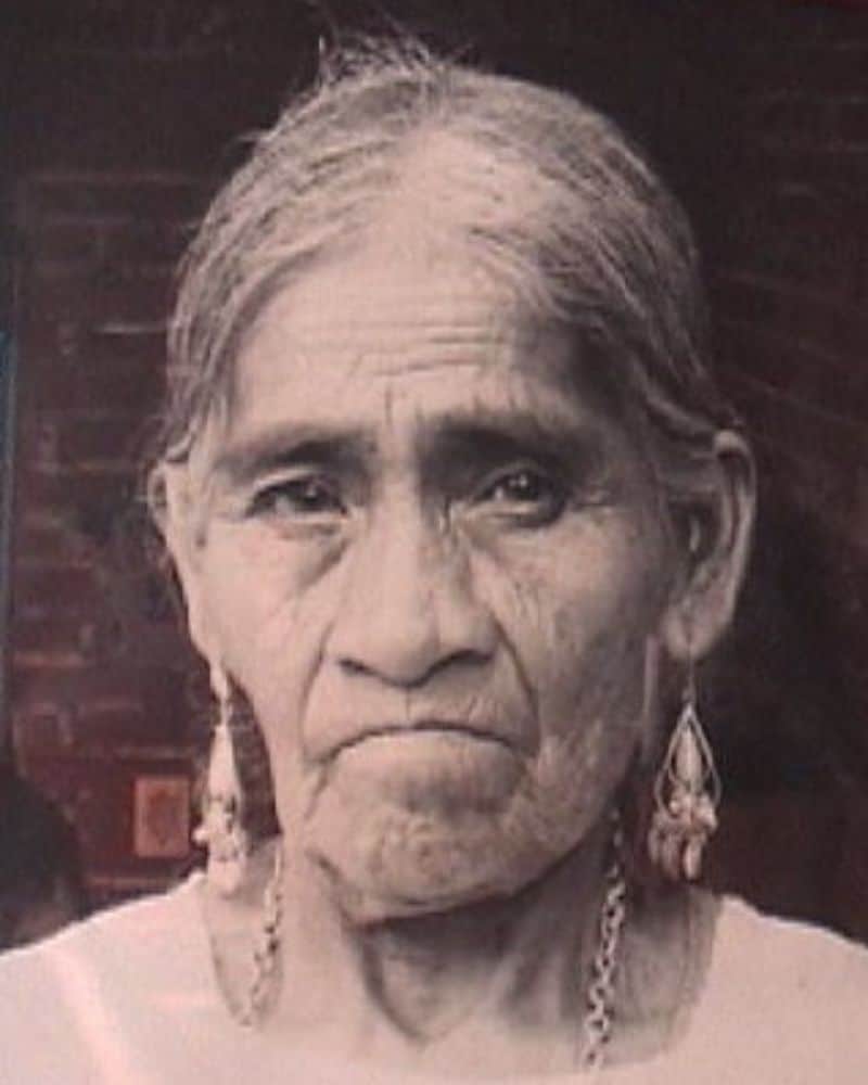 black and white photo of María Sabina, mexican shaman and healer, and one of the most famous people from oaxaca mexico