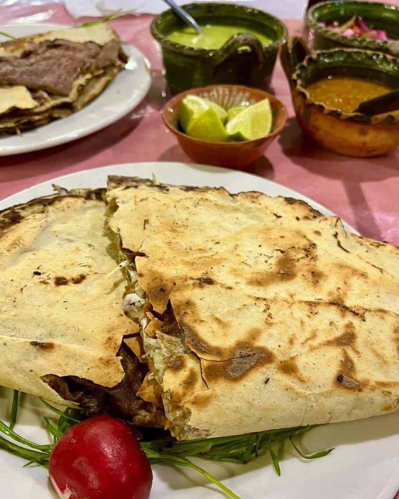 oaxaca tlayuda on a plate