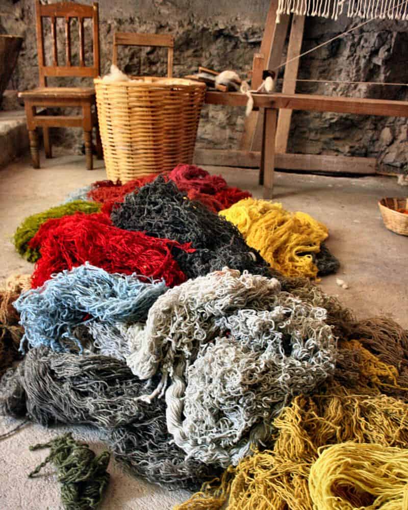 colorful yarn in the oaxaca art towns
