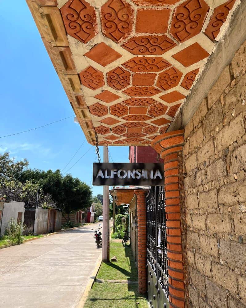 sign outside of Restaurante Alfonsina Oaxaca