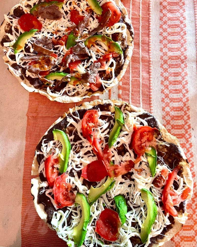 two oaxacan tlayudas
