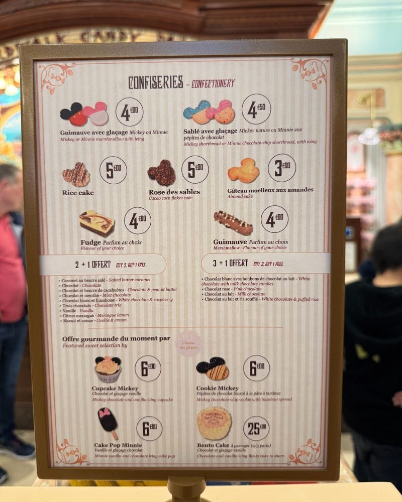 menu boardwalk candy palace