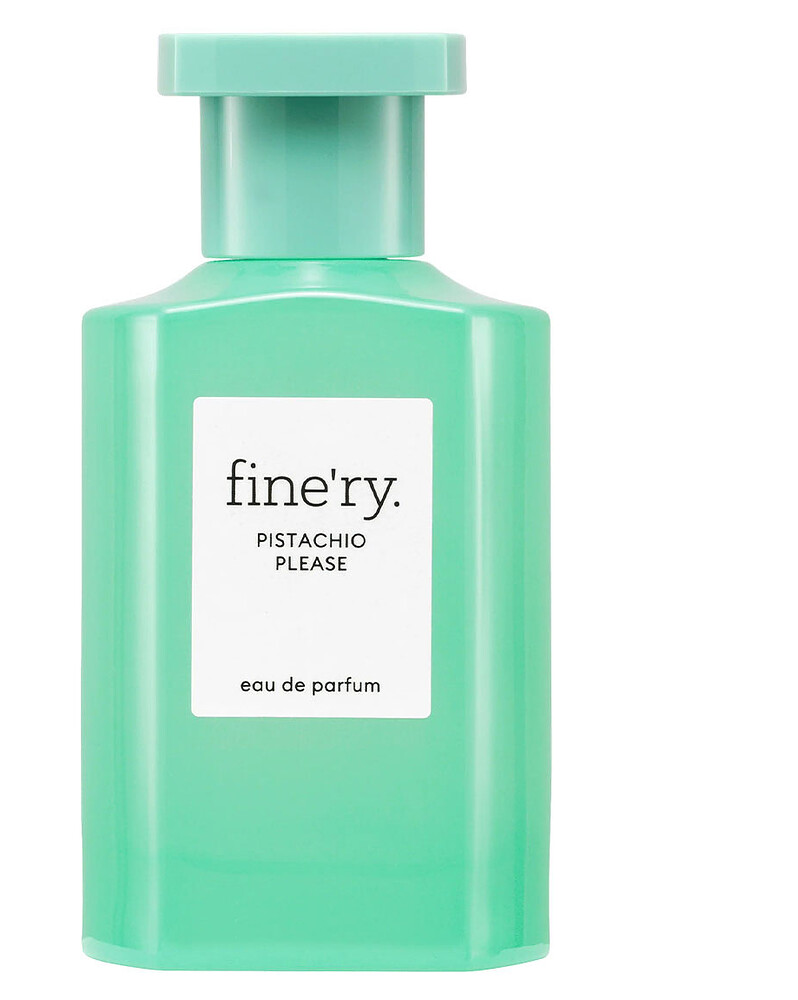 Fine’ry Pistachio Please Eau de Parfum with pistachio, vanilla, tonka bean, and milk in a soft lactonic gourmand fragrance