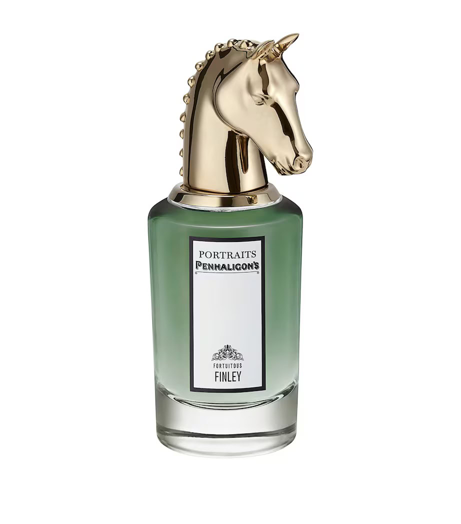 Penhaligon’s The Fortuitous Finley Eau de Parfum with pistachio, violet leaf, and leather in a woody spicy fragrance composition