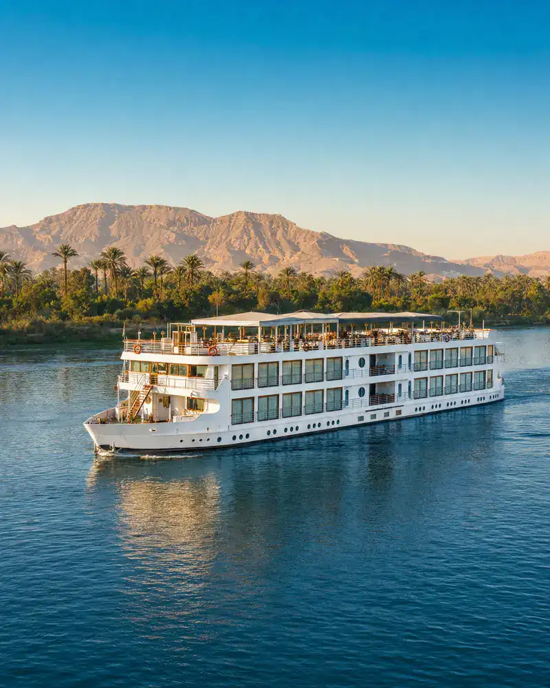 Egypt Nile Cruise ship sailing between Luxor and Aswan