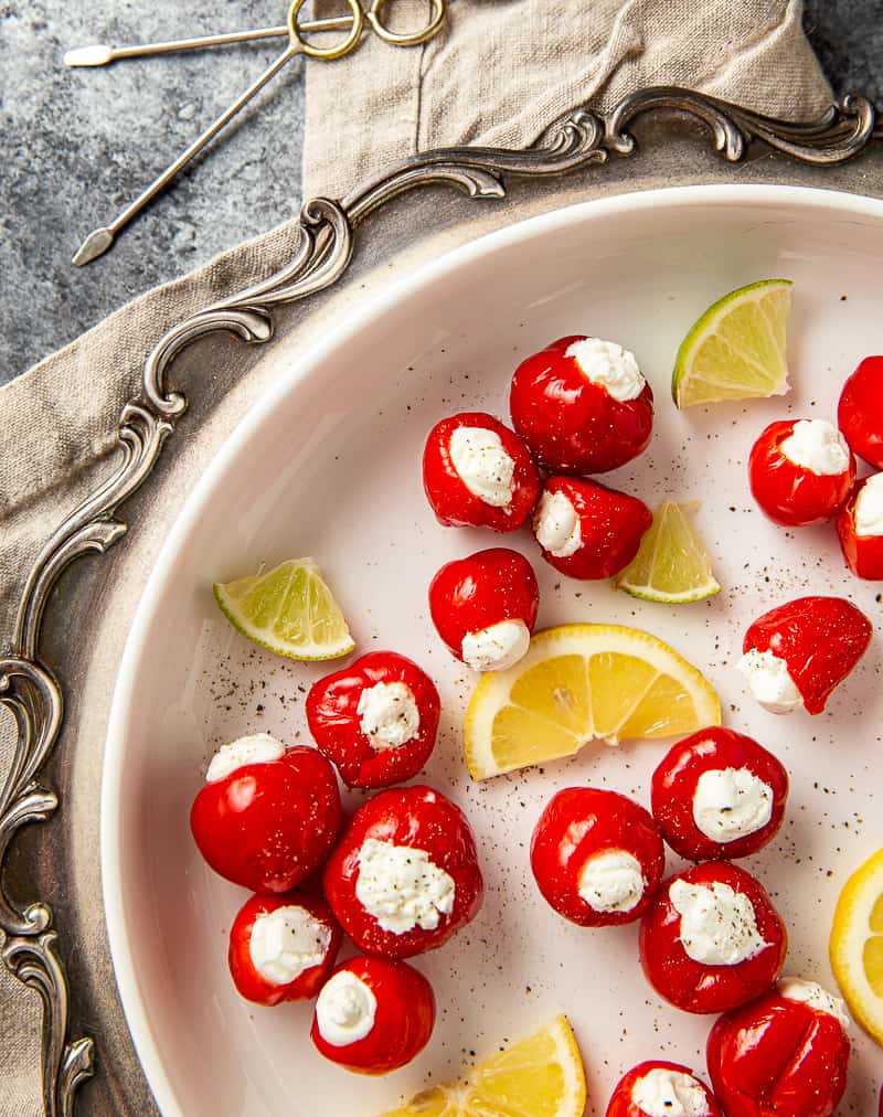 Goat Cheese Stuffed Peppadews Basil And Bubbly