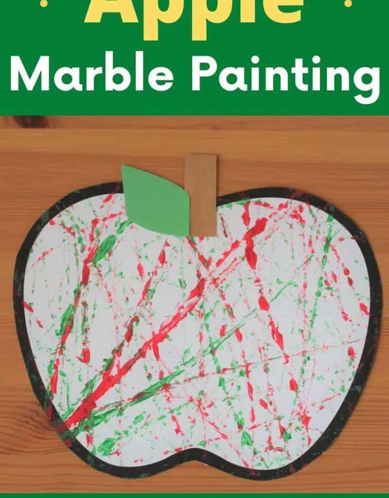 marble painting apple