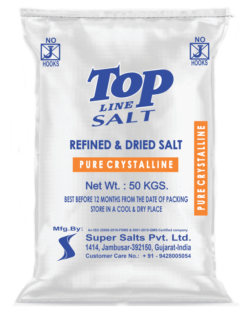 Topline pure crystalline industrial salt 3D orange 50 KG bag by Super Salts