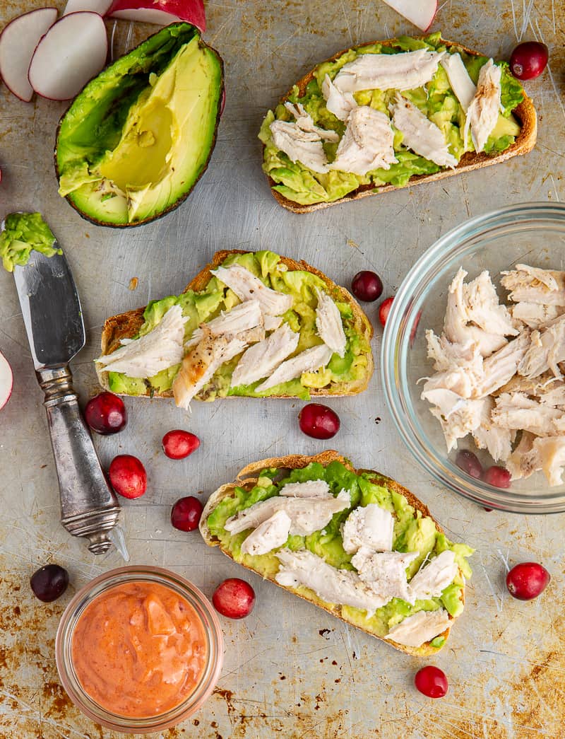 making turkey avocado toast