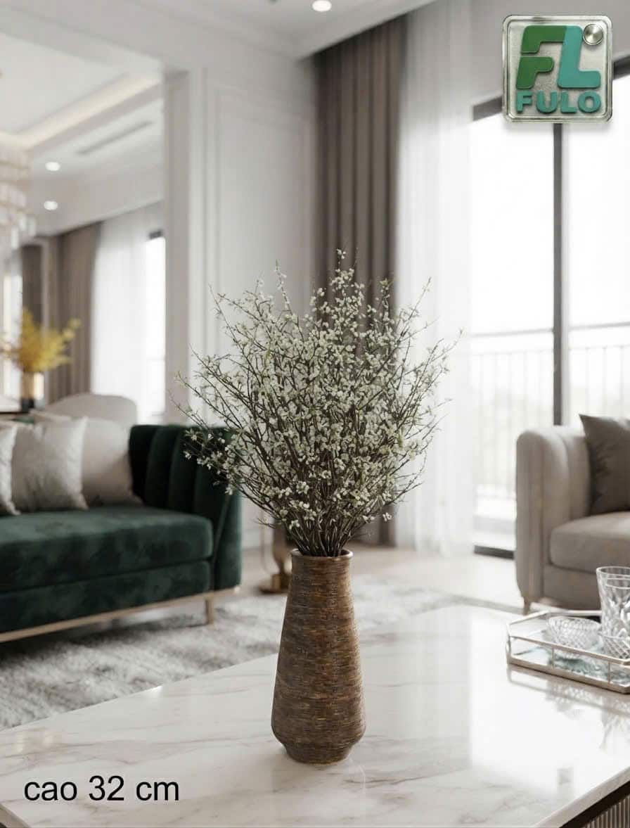 Bình cắm hoa tuyết mai- gốm sứ fulo