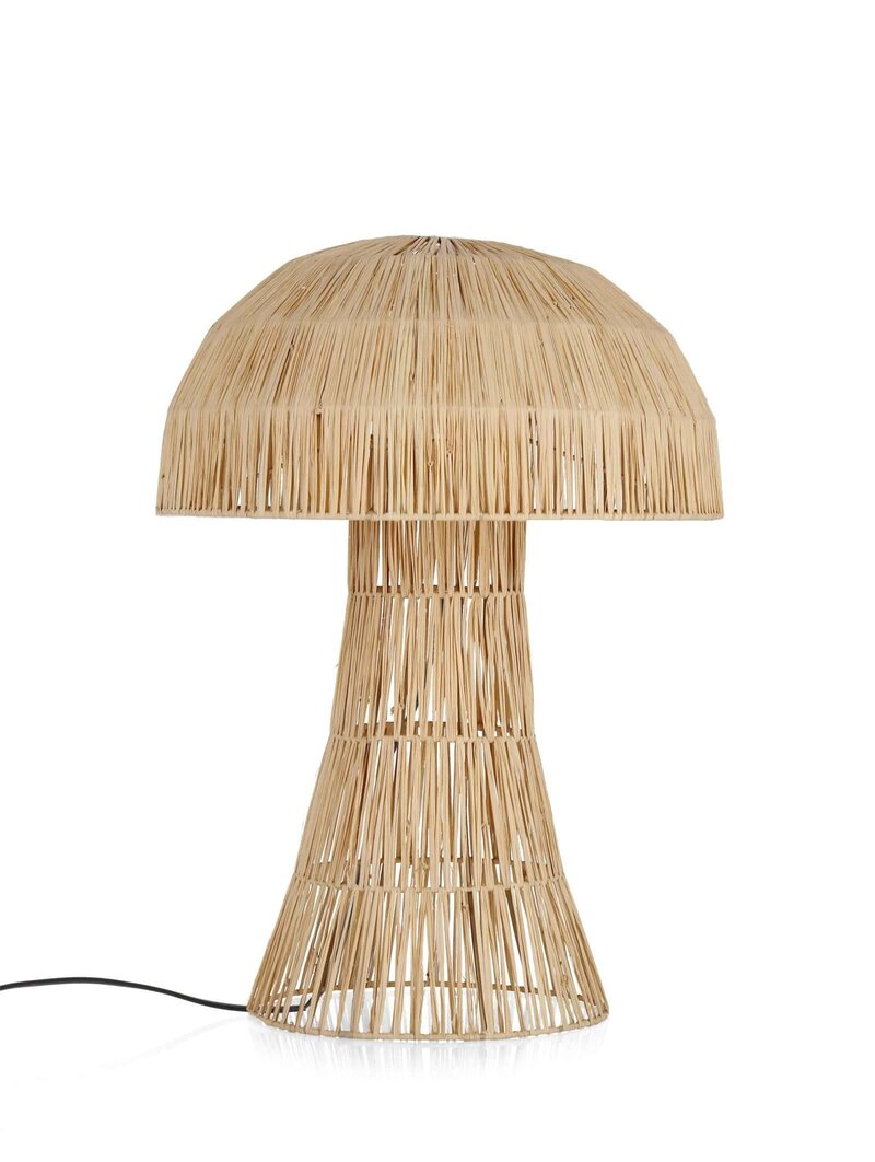 Lampada in rattan naturale, design elegante, ideale per arredamento ecologico e di tendenza.