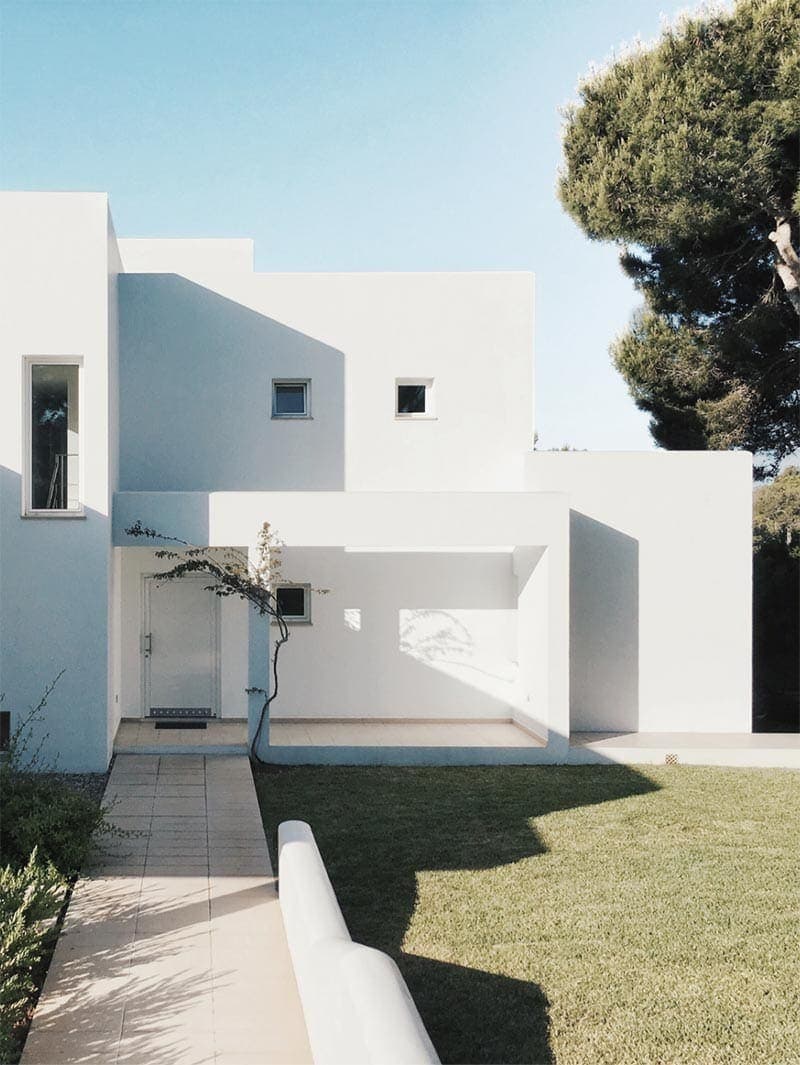 Modern residential house exterior architecture.