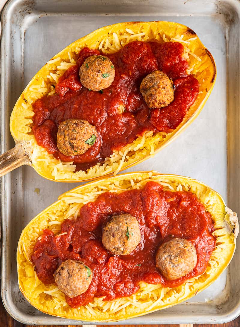 spaghetti squash with meatballs