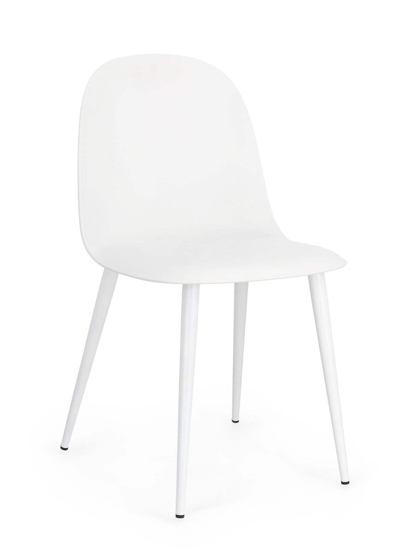 Sedia moderna bianca con design elegante e stile minimalista. Perfetta per interni contemporanei e arredo di design.