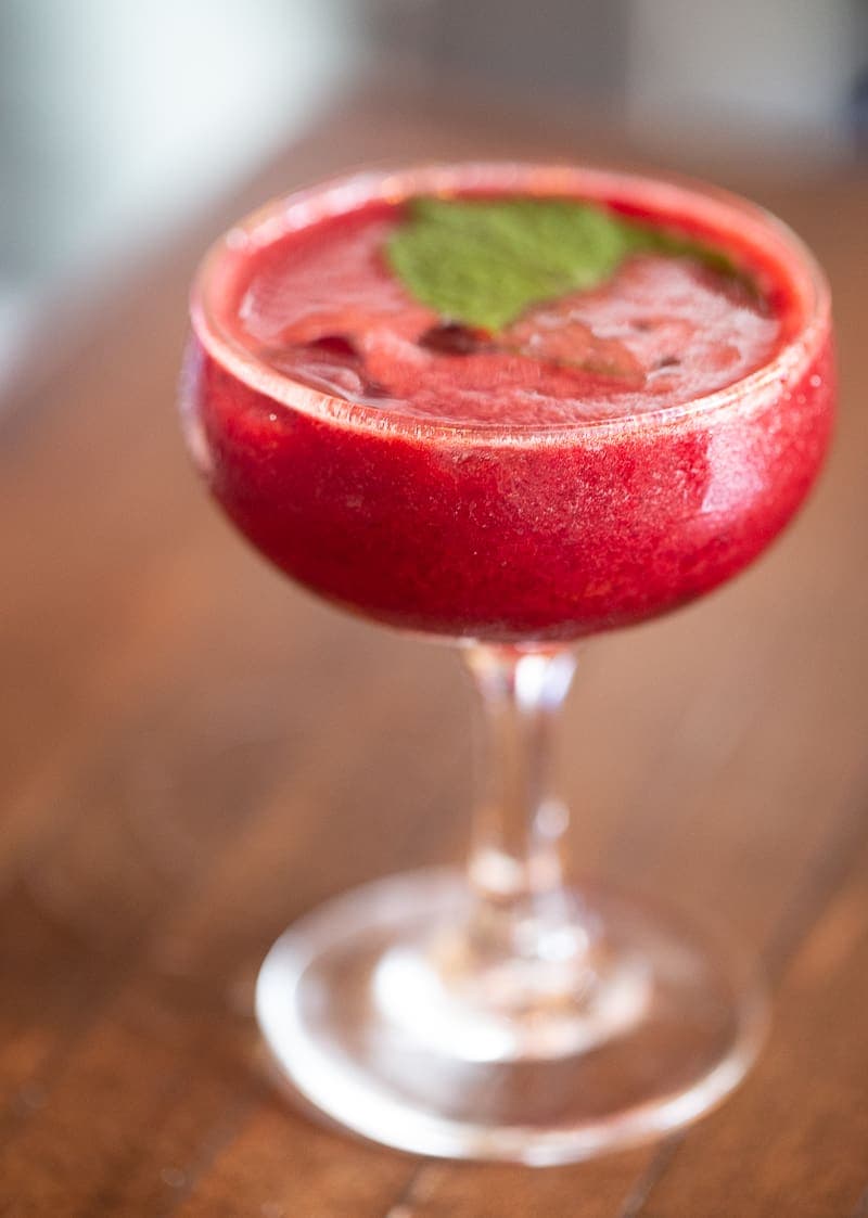 Prohibition Cocktail with Raspberry, Mint, Vodka, and Elderflower